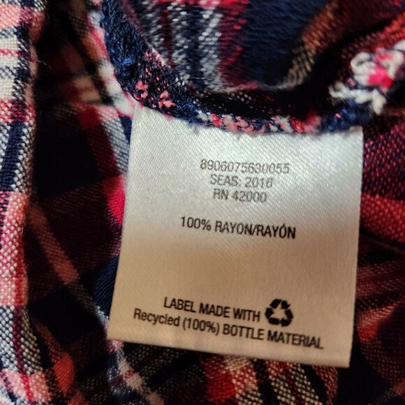 Route 66 Plaid Button-Up Shirt – Juniors Small, Long Sleeve, Roll Tab - Picture 7 of 8